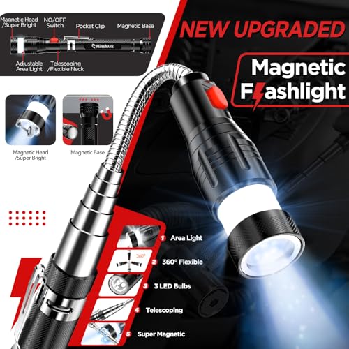 Hinshark Gifts for Men Extendable Telescoping Magnetic Pickup Tools, Valentines Day Gifts for Him, Anniversary Birthday Gift for Men Dad Husband Him, Mens Valentines Gift for Cool Gadgets Tools - Image 4