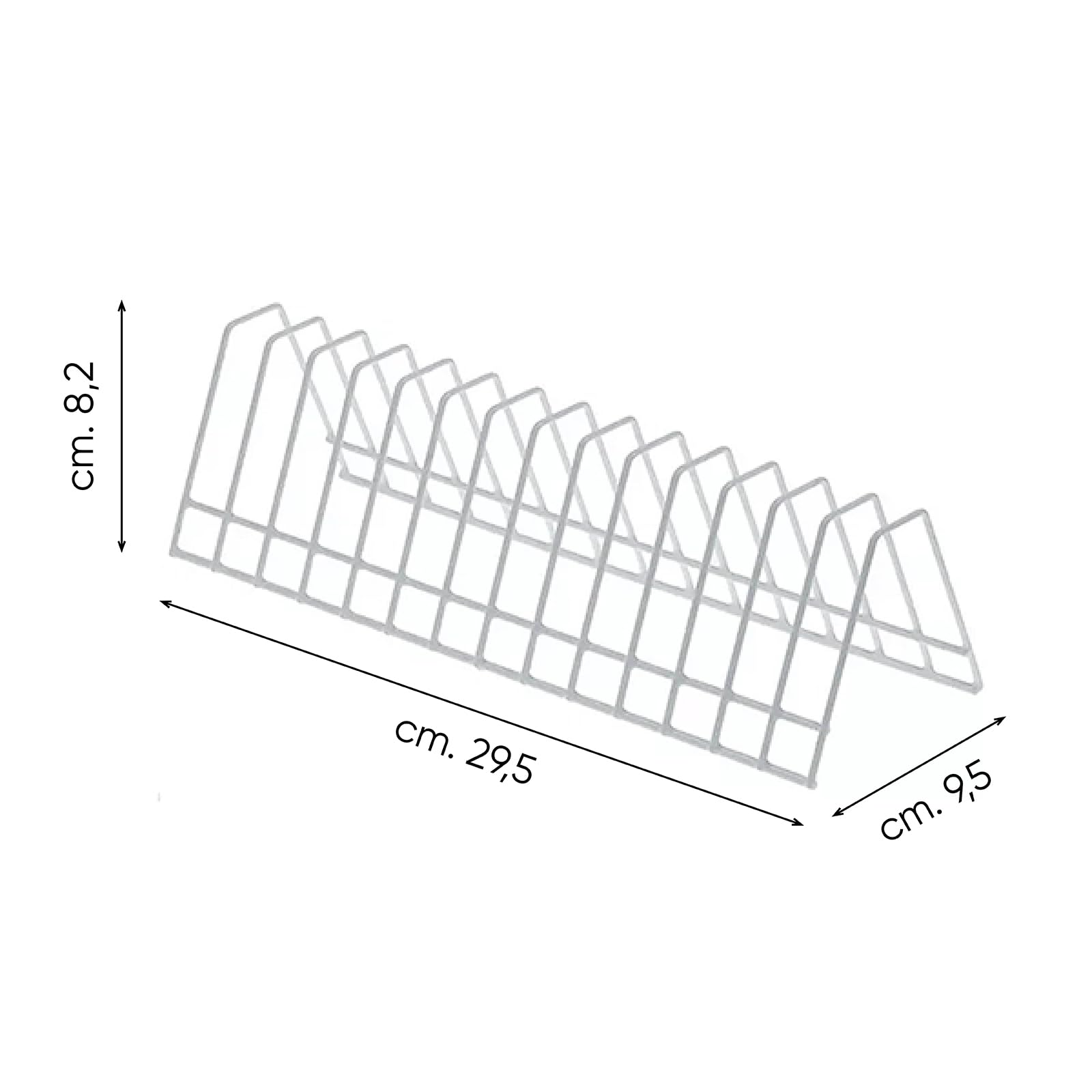 SENO & SENO Divisorio per Piattini in Filo Gommato 14 Posti – 29,5 x 9,5 x 8,2 cm – Universale per Lavastoviglie – Resistente, Sicuro, Salvaspazio, Facile da Usare e Pulire