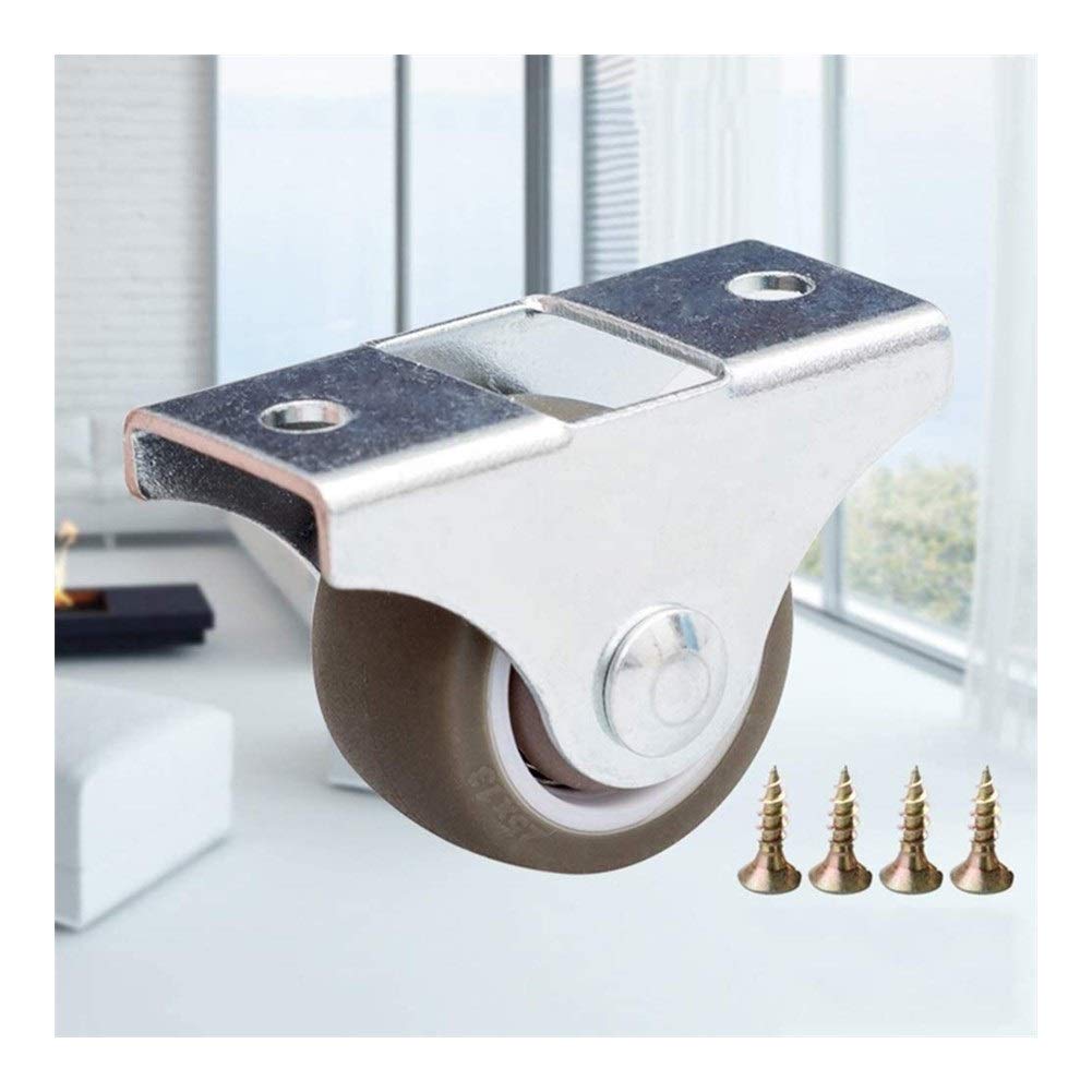 Ruote girevoli per carrelli mobili Ruote girevoli in Gomma, per Trasporto Ruote fisse 25 mm, Ruote di Fissaggio 50 mm, Set da 4 (2 Pollici)