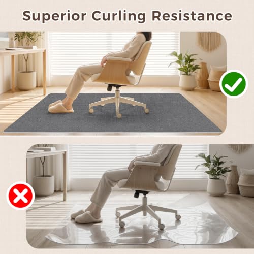 Image of Sycoodeal Office Chair Mat for Hardwood Floor,Slip Resistant Floor Mat for Rolling Chairs,Easy to Clean,Large Floor Protector Office Computer Gaming Chair,Grey(36 inchx55 inch)