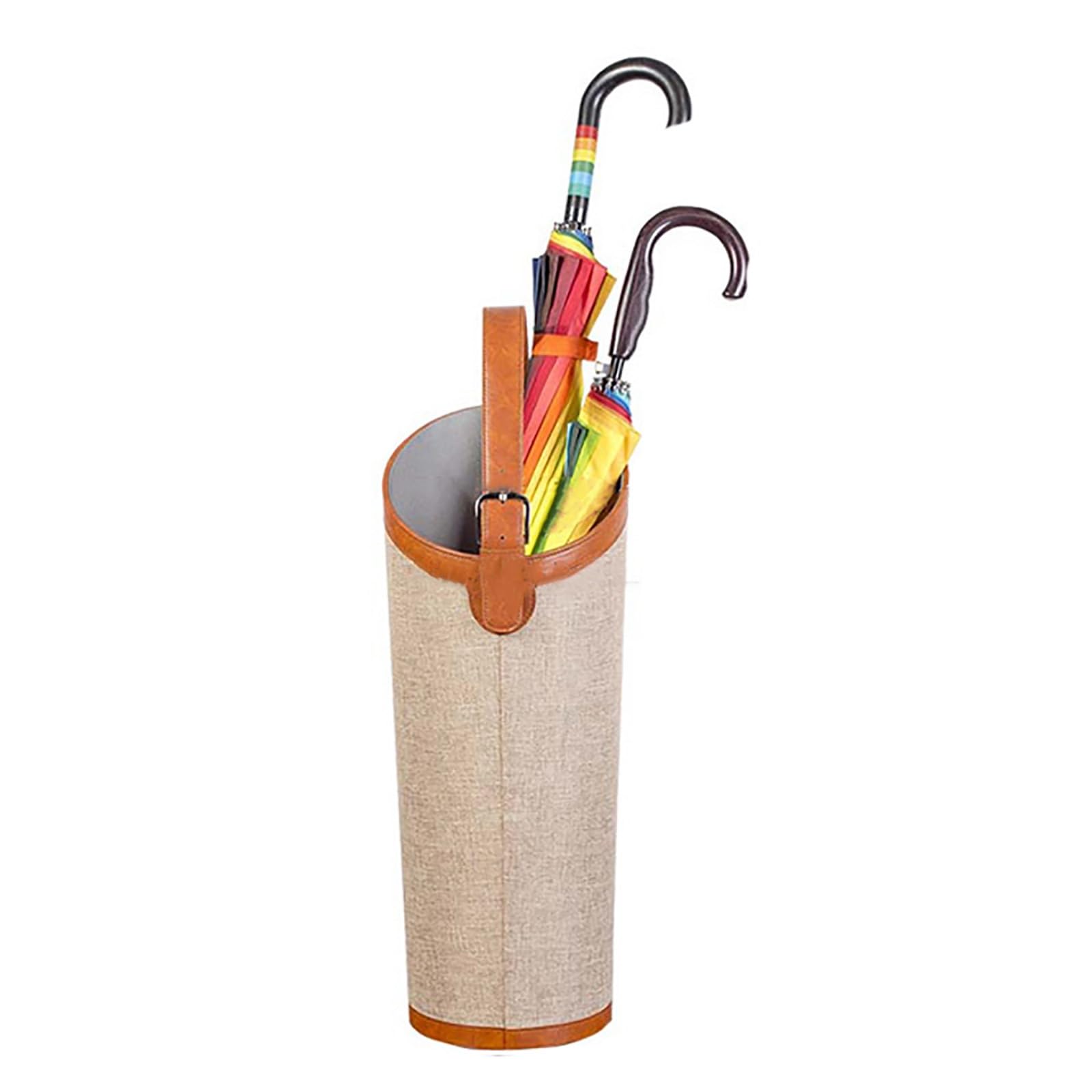 Porte-parapluie En Cuir PU - Capacité 5 à 10 Parapluies, Bac à Goutte Amovible - Pour Entrée, Bureau, Garage - 20x57 Cm - 3