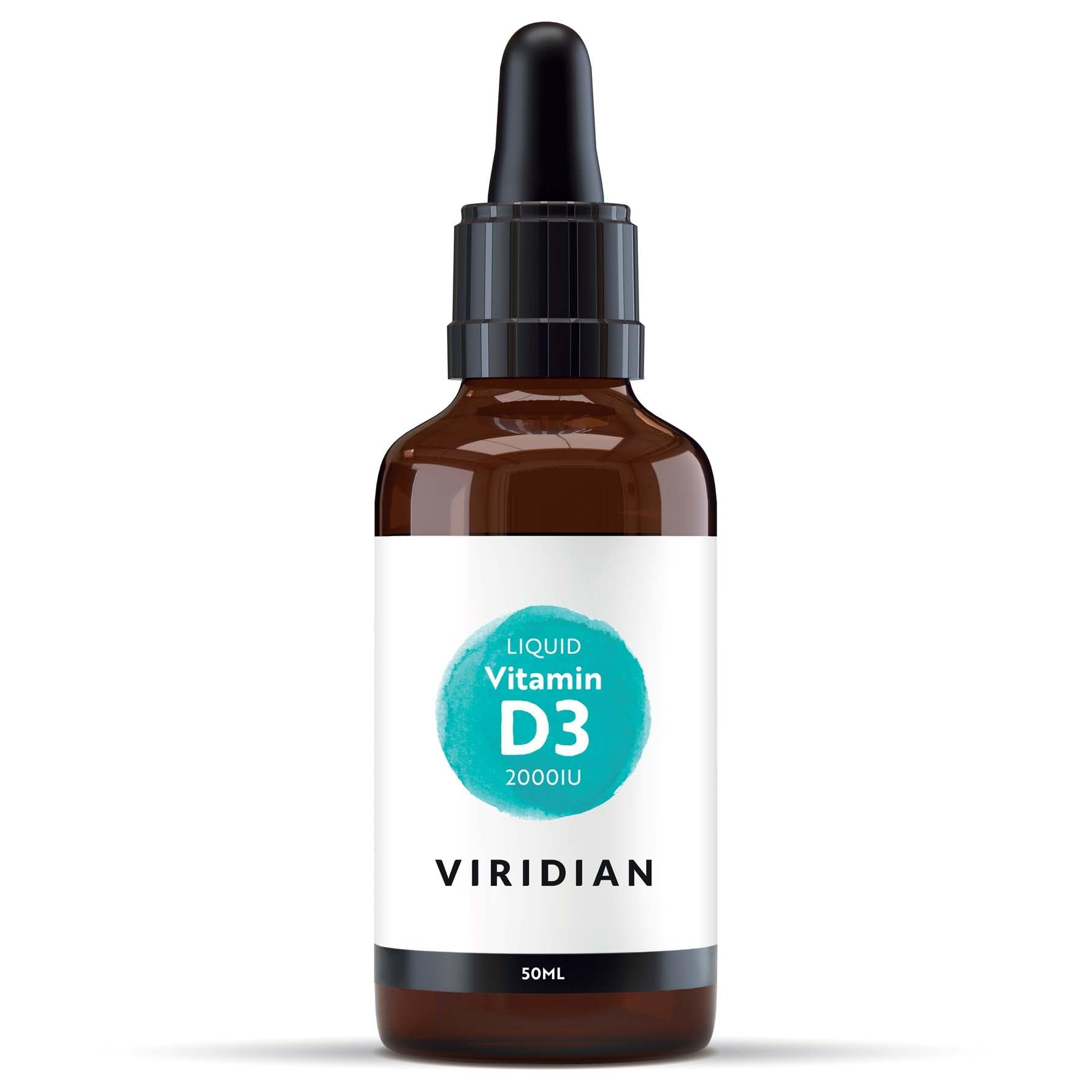 Viridian Liquid Vitamin D 2000Iu - Vegan D3 - 50Ml