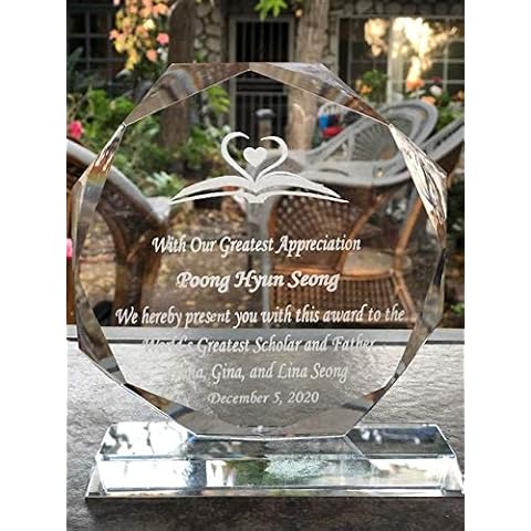 JKK Sale Personalized Crystal Employee Retirement Appreciation Gift Plaque, Achievement Trophy -Crystal Glass Award Free Engraving Cover