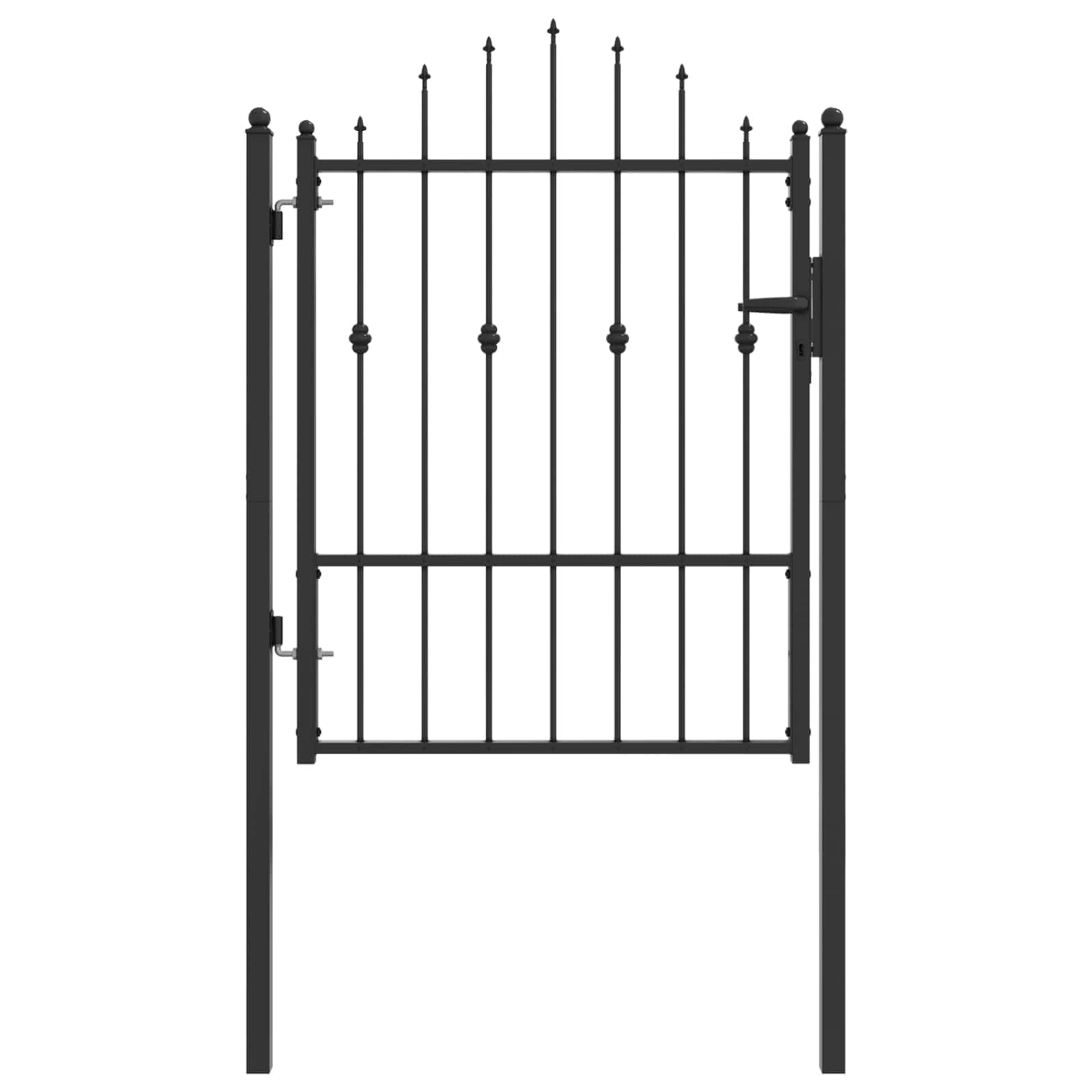 vidaXL Brama ogrodzeniowa ASTEN 100 x 125 cm Metal Czarny Zamykane