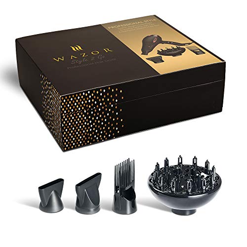 Wazor Hair Dryer Gift Set,Professional Salon Negative Ionic Blow Dryer 1875W Fast Drying with Diffuser and Comb Mid-Size Black Color - Thumbnail 6