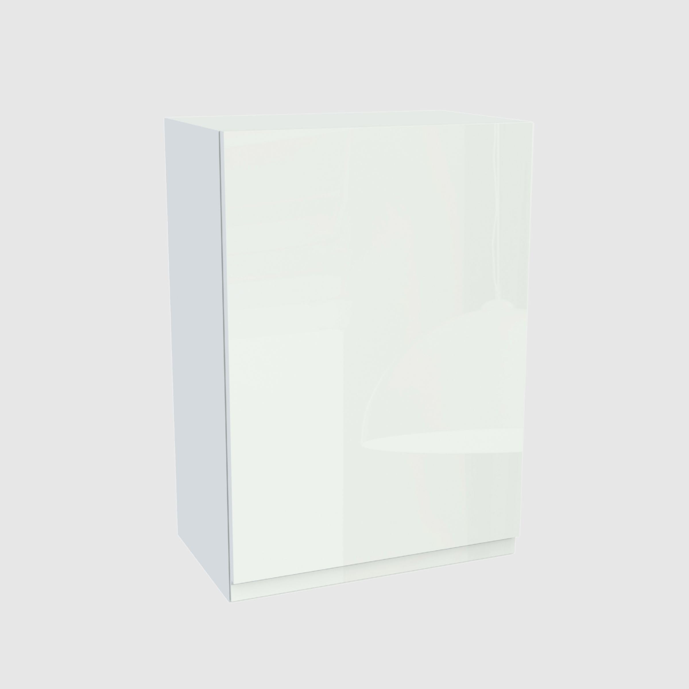 FREZO Küchen-Oberschrank - Grifflos - Soft-Close - Hochglanz - Stilvolle und funktionale Ergänzung für Ihre Küche - 50x32x72 cm - Weiß, Front: Hochglanz Weiß grifflos