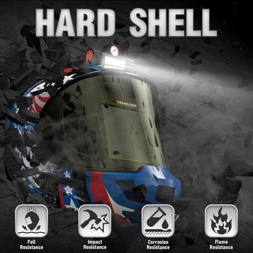 Image of YESWELDER Auto Darkening Welding Helmet with SIDE VIEW and LED, 180 Panoramic View, 1 /1 /1 /1 True Color Solar Powered Welder Hood, Wide Shade 3 /5-9 /9-13 Welder Mask for TIG MIG ARC CUT and GRIND
