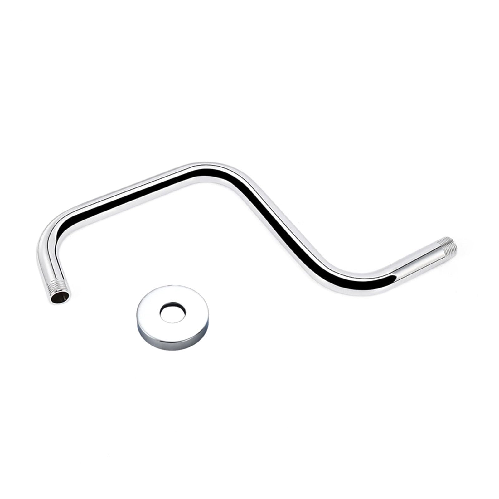 Upgrades Shower Head Extension Arm 13inch Gooseneck Risers with Flanges High Rise Showerhead Extension Pipe for Bathroom Gooseneck Risers Pipe