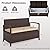 Tangkula 42 Gallon Outdoor Bench with Storage, Outdoor PE Rattan Storage Bench with Cushion, Backrest & Acacia Wood Armrests, Metal Frame, Waterproof Deck Box Seat for Porch Backyard Poolside