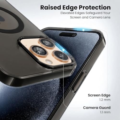 Image of Elzzi Anti Scratch Semi Translucent Cover for iPhone 16 Pro Max Case, Premium PC + TPU Magnetic Phone Cases Drop Proof, Compatible with Magsafe Slim Never Yellowing Shockproof