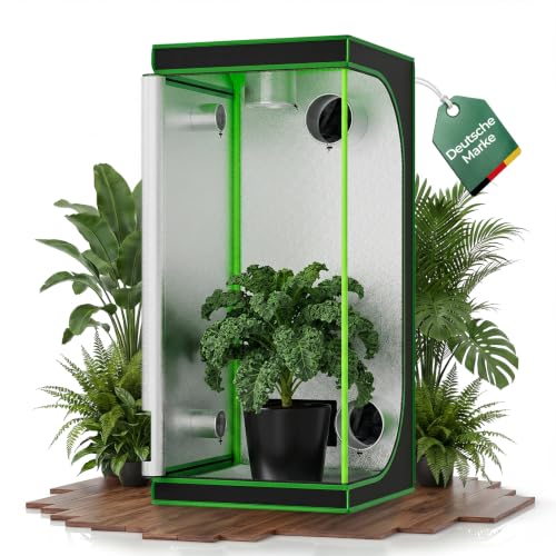 Melko Growbox 60x60x120 cm Growschrank Oxford 600D Growzelt Zuchtschrank Zimmergewächshaus Pflanzenzucht Anbauzelt, Lichtdicht und Wasserdicht 13 Kingpower Grow Zelt für Pflanzen Zuchtzelt Gewächshaus Box Zuchtschrank Garten Anzucht Gemüse Kräuter Grow Schrank Indoor Blumen klein Tomaten Hydro Green, Größe:80 x 80 x 180 cm (05)