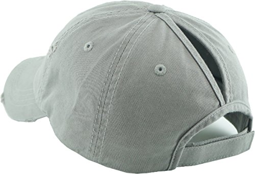 Image of Classic Plain Ponytail Messy High Bun Headwear Adjustable Cotton Trucker Mesh Glitter Hat Baseball Cap