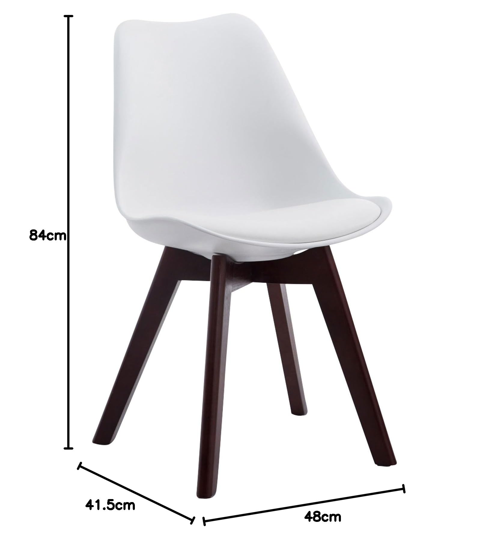 CLP Chaise Retro Design Borneo V2 Similicuir I Chaise Visiteur Pieds en Bois I Dossier Et Assise Rembourrés I Chaise Style Scandinave, Couleur:Vert, Couleur du Cadre:Natura
