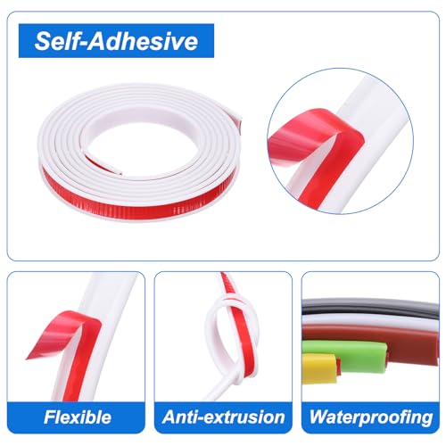 Image of uxcell U-Shape Edge Banding, 9.8ft x 20mm TPE Self-Adhesive Veneer Edging, Plywood Edge Trim Flexible Furniture Edge Protector for Countertop Cabinet Shelf Repair Restoration (White)
