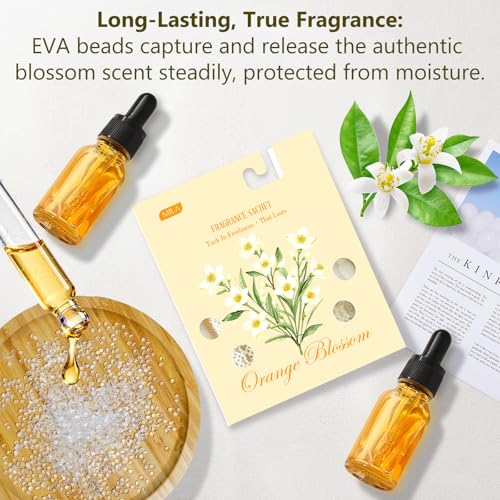 13 Packs Orange Blossom Scented Sachets for Drawer and Closet, Long-Lasting Car Air Freshener Sachet Bags, Drawer deodorizers Fresh Scents, Fragrance Bedroom Essentials - Image 5