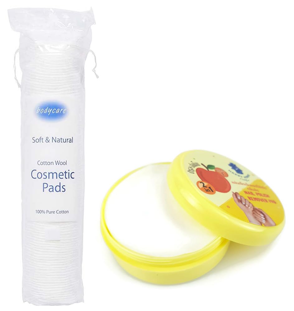 50pcs Cotton Pads for Face Natural Cotton Round Makeup Remover Pads Soft Baby Care Pads Face Cleansing, Lotion, Cream Applying Pads with 32 Pads of Nail Polish Remover Box-image-32