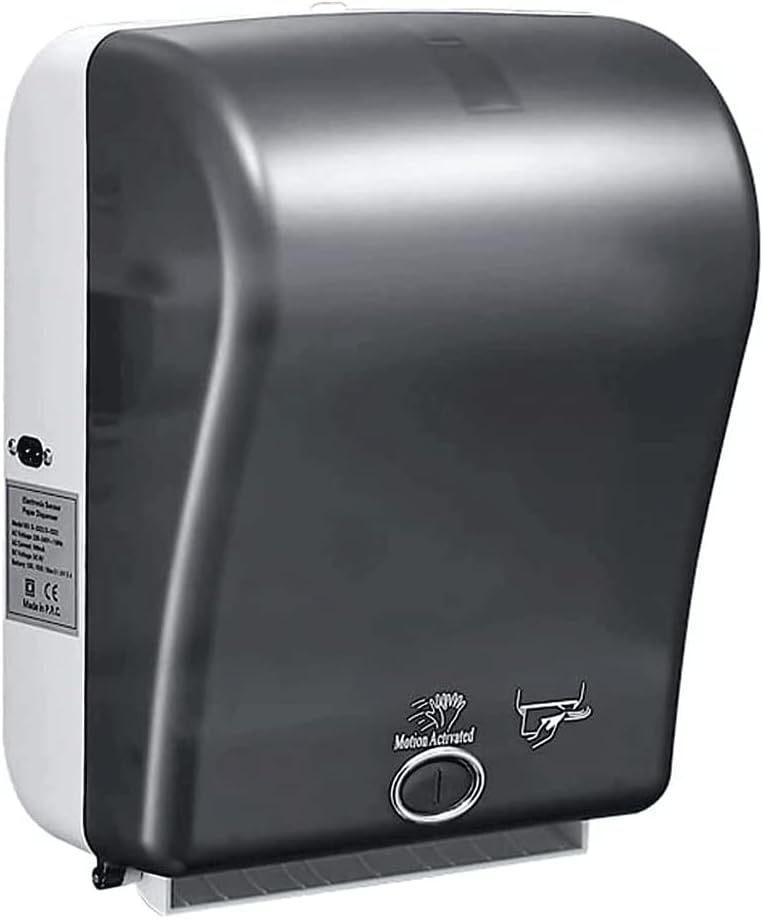 Paper Towel Dispenser Paper Towel Dispensers Auto Sensing Hand Tissue Holder with Key Wall Mounted Paper Towel Holders Abs Paper Holder High Capacity (Black)