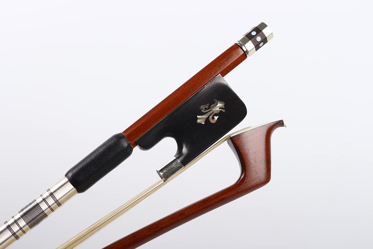 Yinfente 4/4 Cello Bow Bows Brazilwood Natural Mongolian Bow Hair Ebony Frog Straight Advance Bows (4/4)