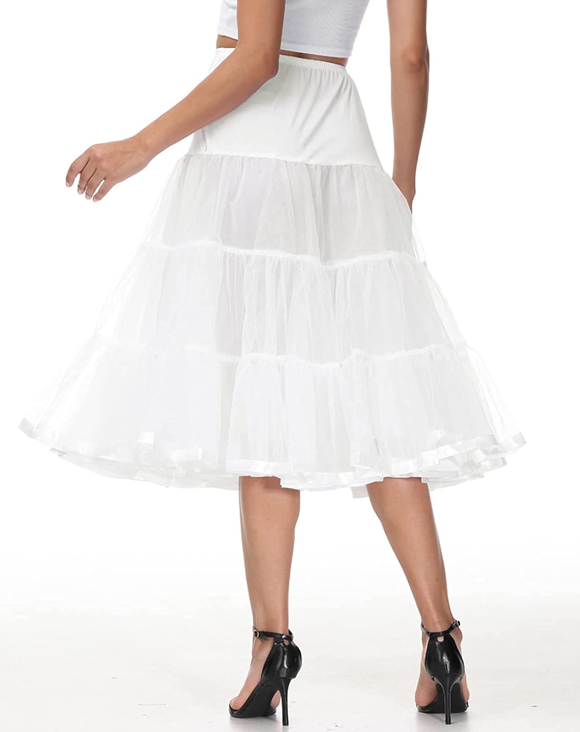 Vanrose Jan Calf Length Petticoat 30 inch for Women Fluffy Tutu Skirt 50s Vintage Underskirt Crinoline - Image 2