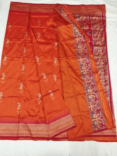 TANPURA orange bomkai silk saree – image 3