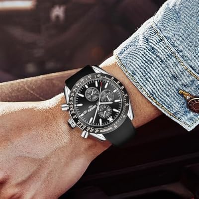 NIBOSI Watches for Men Analog Quartz Chronograph 30M Waterproof, Luminous & Date Fashion Casual Sport Business Work Dress Men's Wrist with Silicone Strap