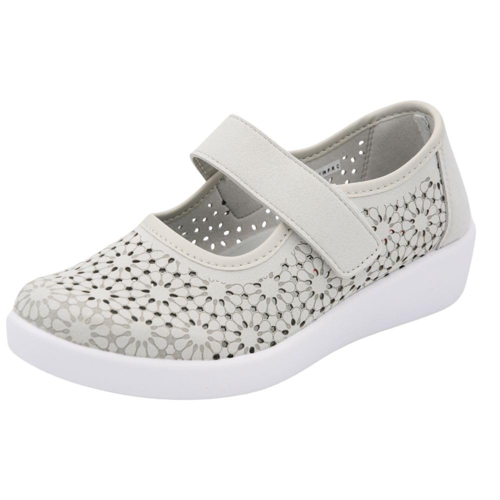 Doctor Cutillas Zapato,mocasín,Calado,Cierre de Velcro,Plantilla Extraible,Suave,Suela Blanca de Goma, para: Mujer