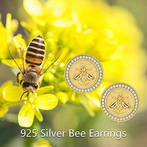 AXELUNA Bee Earrings Stud S925 Sterling Silver Cubic Zirconial for Women Bee Earring for Women3