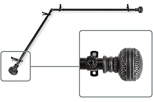 Rod Desyne Black Ornament Corner Window Rod