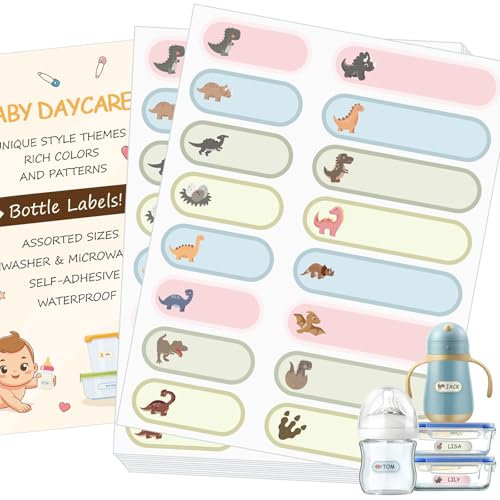 480Pcs Baby Bottle Labels for Daycare, Waterproof Name Labels for Kids Daycare Essentials for...