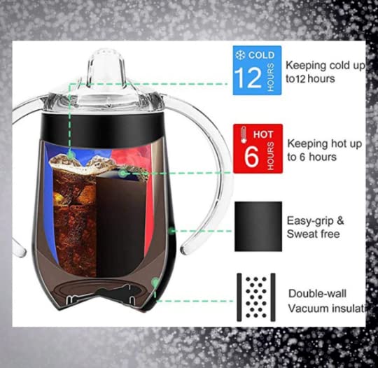 Jemley Sippy Cup Tumbler Unicorn Sippy Cup Unicorn Sparkles Toddler Girl Sippy Cups with Lid & Handles | Unicorn Gifts for Girls | Unicorn Party | Girl Sippy Cup | Handmade