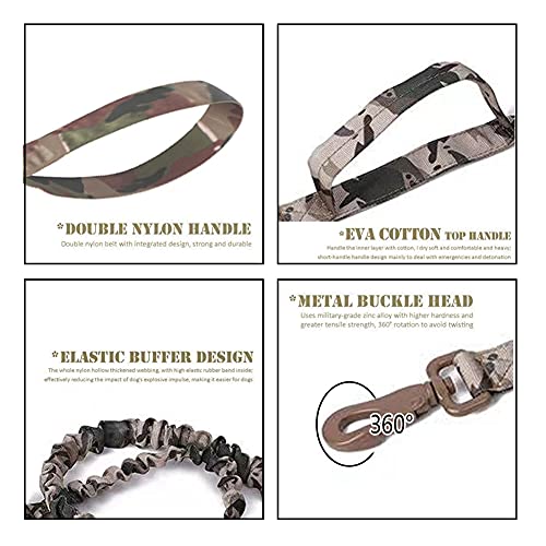 Image of Tactical Dog Collar and Leash Set Adjustable Military Nylon Dog Collar with Control Handle and Heavy Duty Metal Buckle for Large Dogs(Camo XL