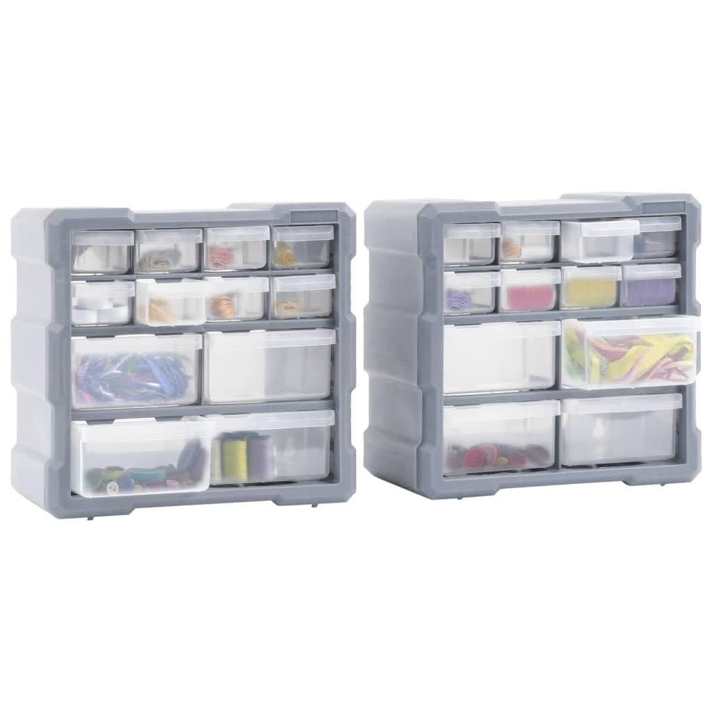 Genérico Organizadores multicajones con 12 cajones 2 uds 26,5x16x26 cm,Bricolaje,Accesorios de Bricolaje,Organización y Almacenamiento de Herramientas,Cajas de herramientas-147582