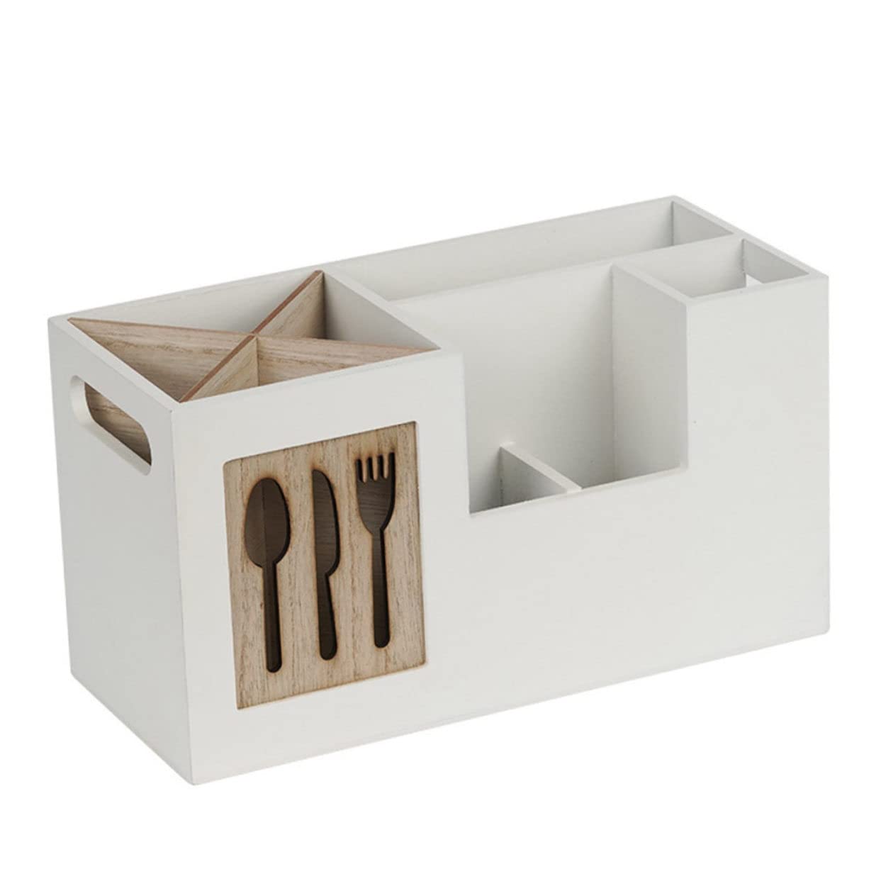 Alipis Boîte de Rangement en Bois Organisateur Pratique et Élégant sans Couvercle Facile à Nettoyer pour Ustensiles Cuisine Cuisine à Domicile