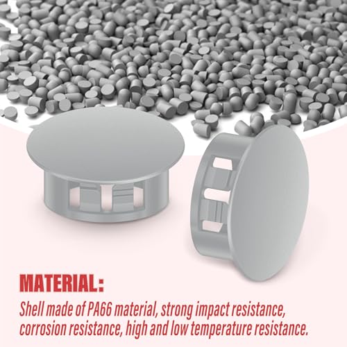 Image of 50PCS 1-1 /2 inch Grey Plastic Plugs Hole, Round PA66 Plug Furniture Hole Decorative Cover