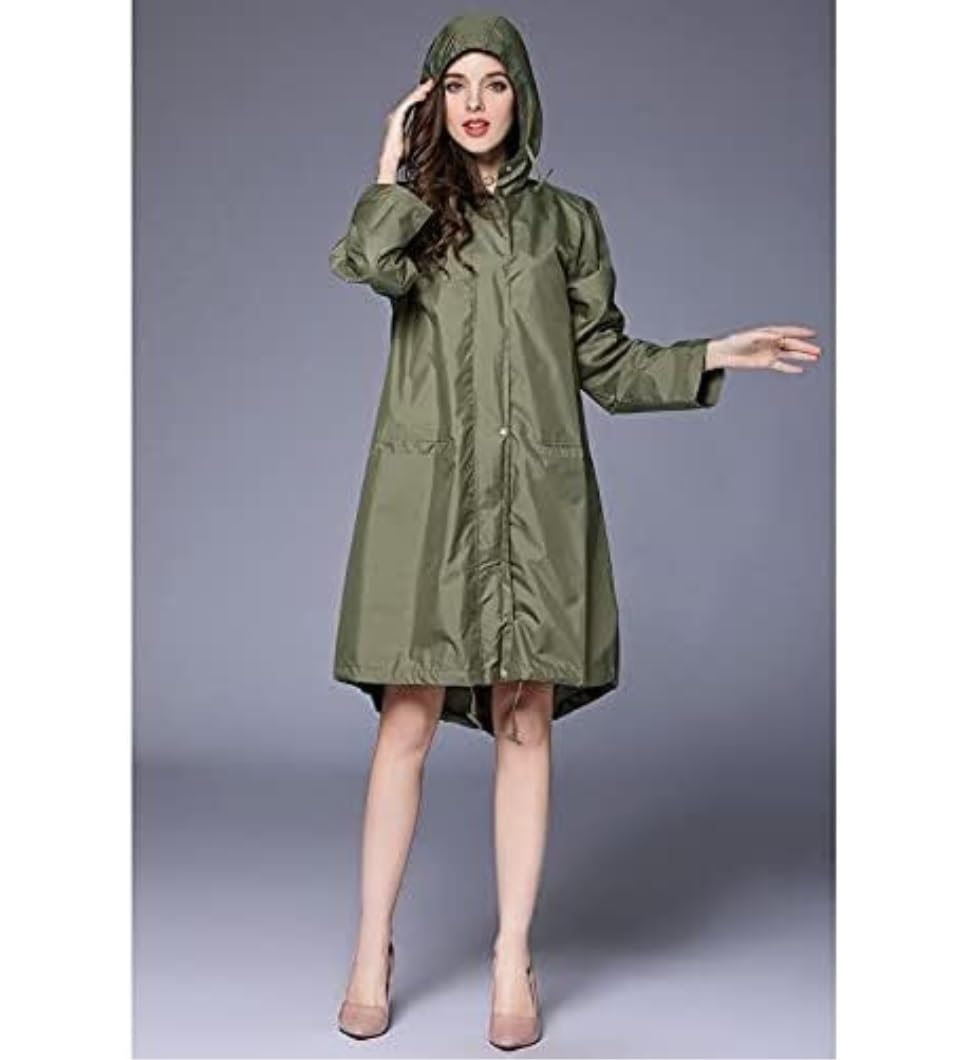 Chubasquero Mujer Hombre Chubasquero para Mujer, Poncho, Transpirable, Largo, Portátil, Repelente Al Agua, Ropa Impermeable Impermeable Poncho Lluvia (Color : Grün, Size : XL)