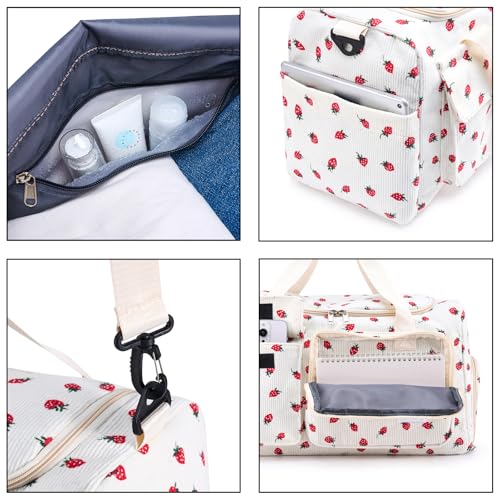 Image of Small Gym Bag for Women, Travel Duffle Bag Carry On Weekender Bag with Shoe Compartment