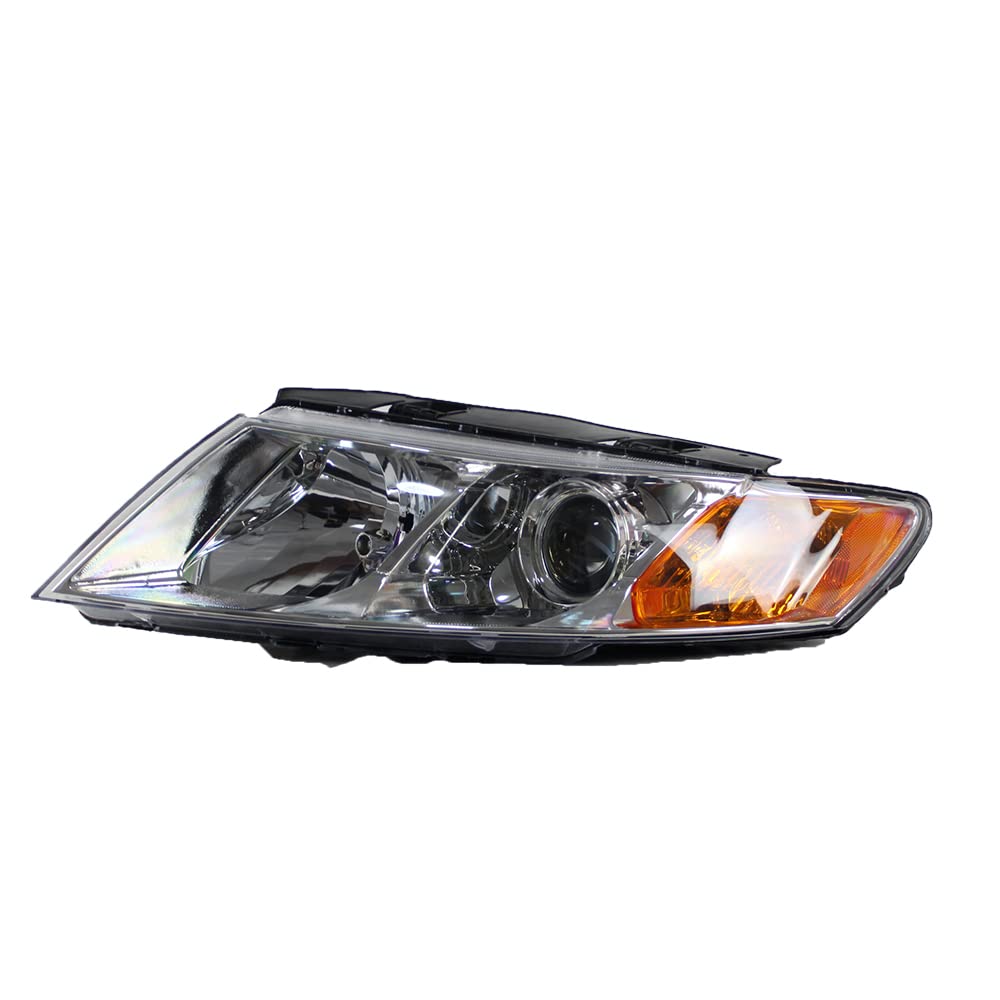 Left Driver Side Chrome Interior Bezel Halogen Headlight Assembly without bulbs Compatible with 2009-2010 Kia Optima Magentis LX EX SX 4-Door 921012G530