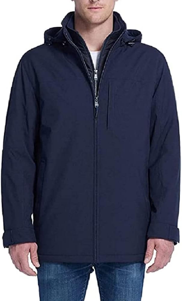 Weatherproof Mens Ultra Tech Stretch Jacket (Navy Heather, Medium)