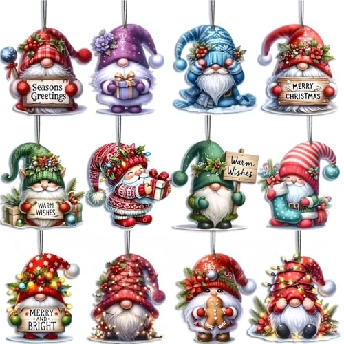 XFSRG Weihnachtsanhänger 36 Stück Mini Zwerg Ornamente Aus Holz...