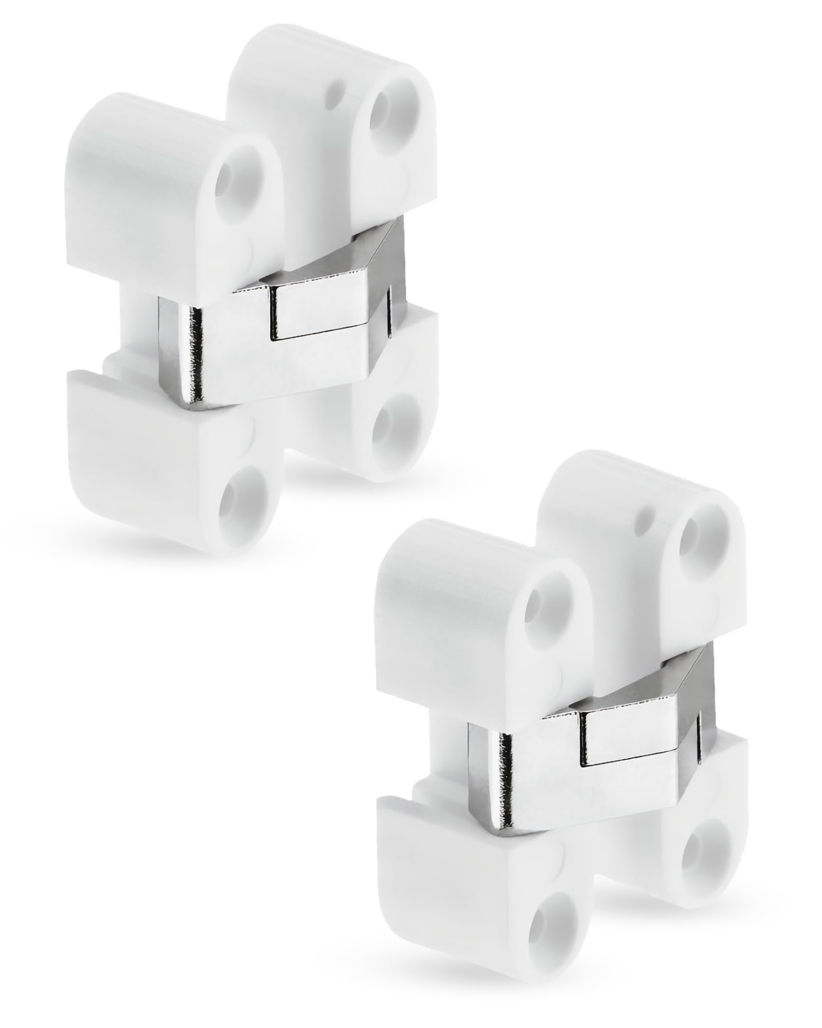 Gedotec White Modern Matte Brass Recessed Cabinet Hinge - 11 X 33 Mm, 2 Pieces