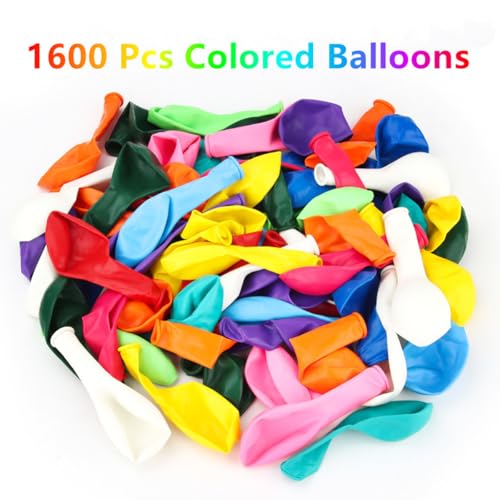 Image of 1600 Pcs 12 Inch Rainbow Bulk Balloons Assorted Colors Latex Multicolor Balloon 12 Color for Birthday Wedding Baby Shower Anniversaries Store Party Decorations