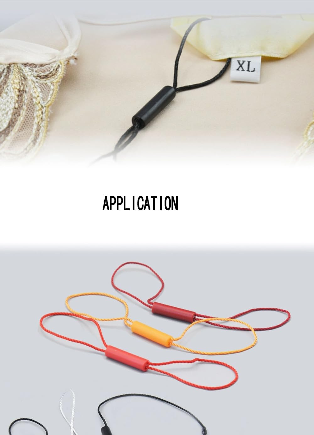 1000 PCS 10.63inch Hang Tag String Snap Lock Pin Loop Tie Fasteners,Polyester String White Hanging String White String Hang Tag String