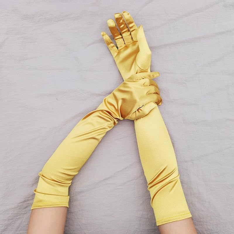 Long Opera Party Gloves 1920s Satin Elbow Length Gloves Stretchy Satin Comfortable Fabric for Bridal Wedding Cosplay Costumes3
