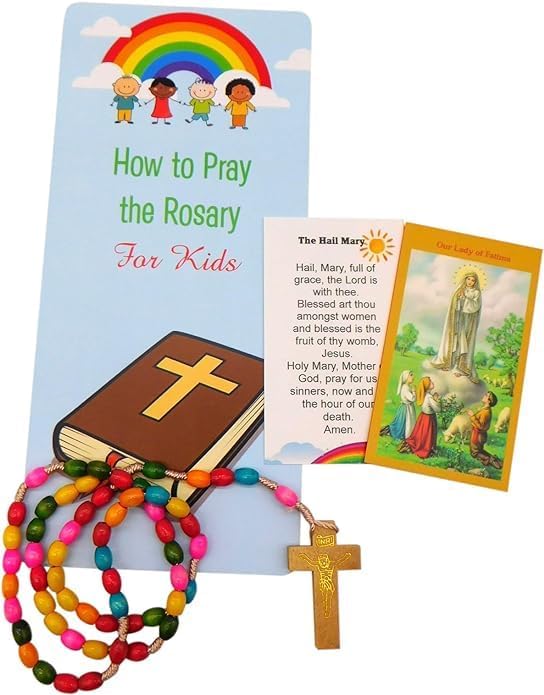 Westmon Works How to Pray the Rosary Complete Beginers Set with Wooden Beads Two Holy Cards and Large Easy Instruction Guide Students Pamphlet - Image 6