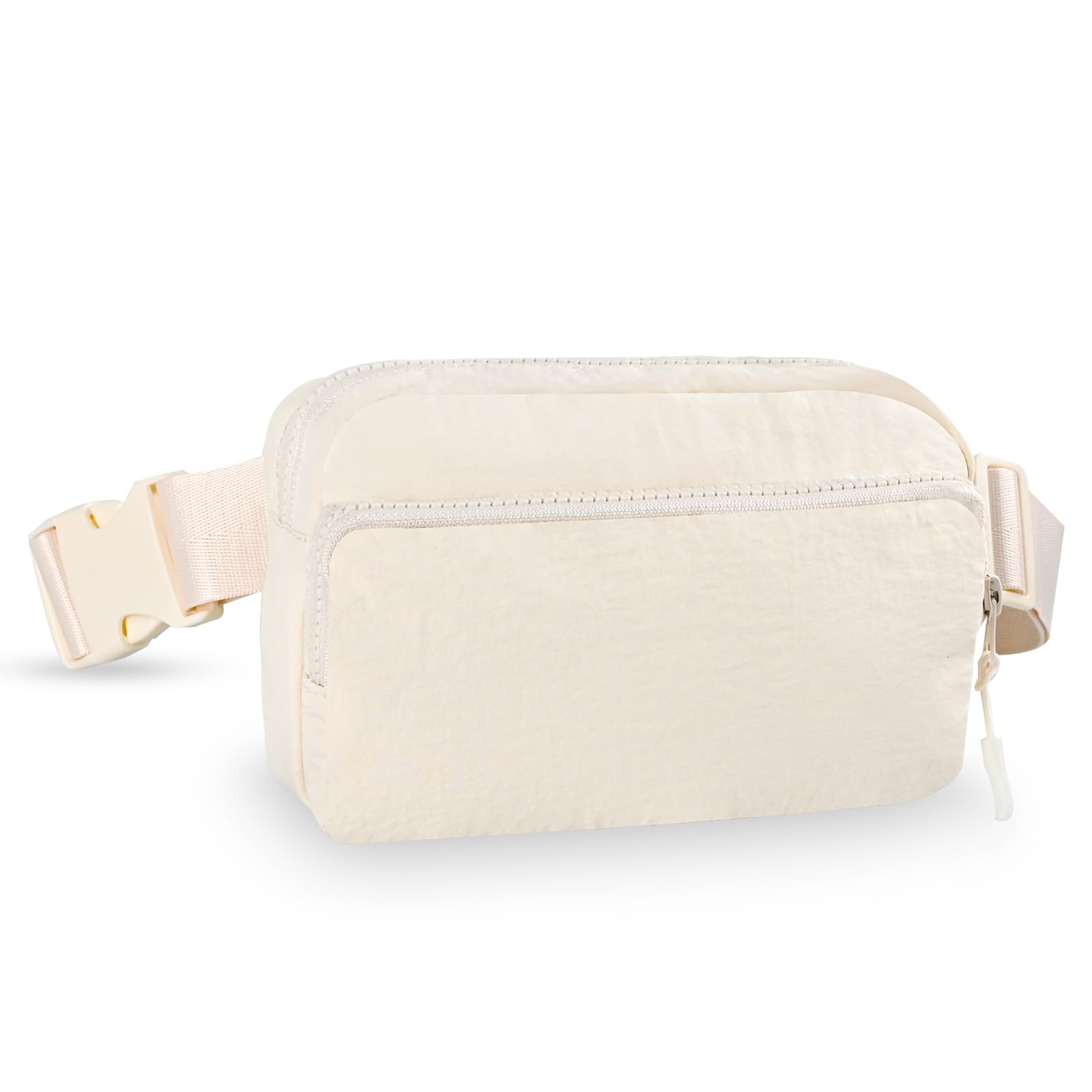 Beige Fanny Pack Fashion Belt Bag Travel Crossbody Bags for Women Waist Pouch Lightweight with Adjustable Strap