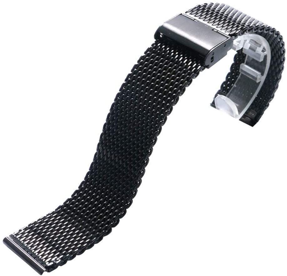 Bracelet de montre remplacement 20/22mm noir en acier inoxydable pour changer de style facilement