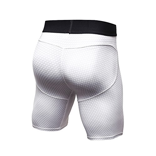 EFINNY Bermuda de compressão masculina com camada de base fresca e seca para treino de corrida, Bran