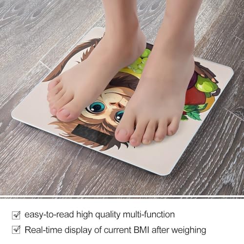 Báscula digital para cuerpo con diseño de mono y fruta miniatura 5