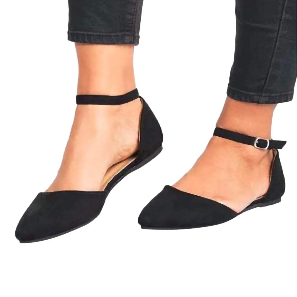 closed toe flats with ankle strap