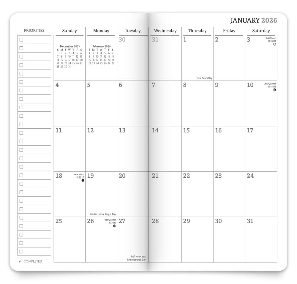 ViewPoint Black | 2026-2027 3.5 x 6.5 Inch Two Year Monthly Pocket Planner Calendar | Foil Stamped Cover | Organizing Task List Stationery Designer Trendy Fashion image 3